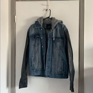 Jean Jacket with Pleather Sleeves